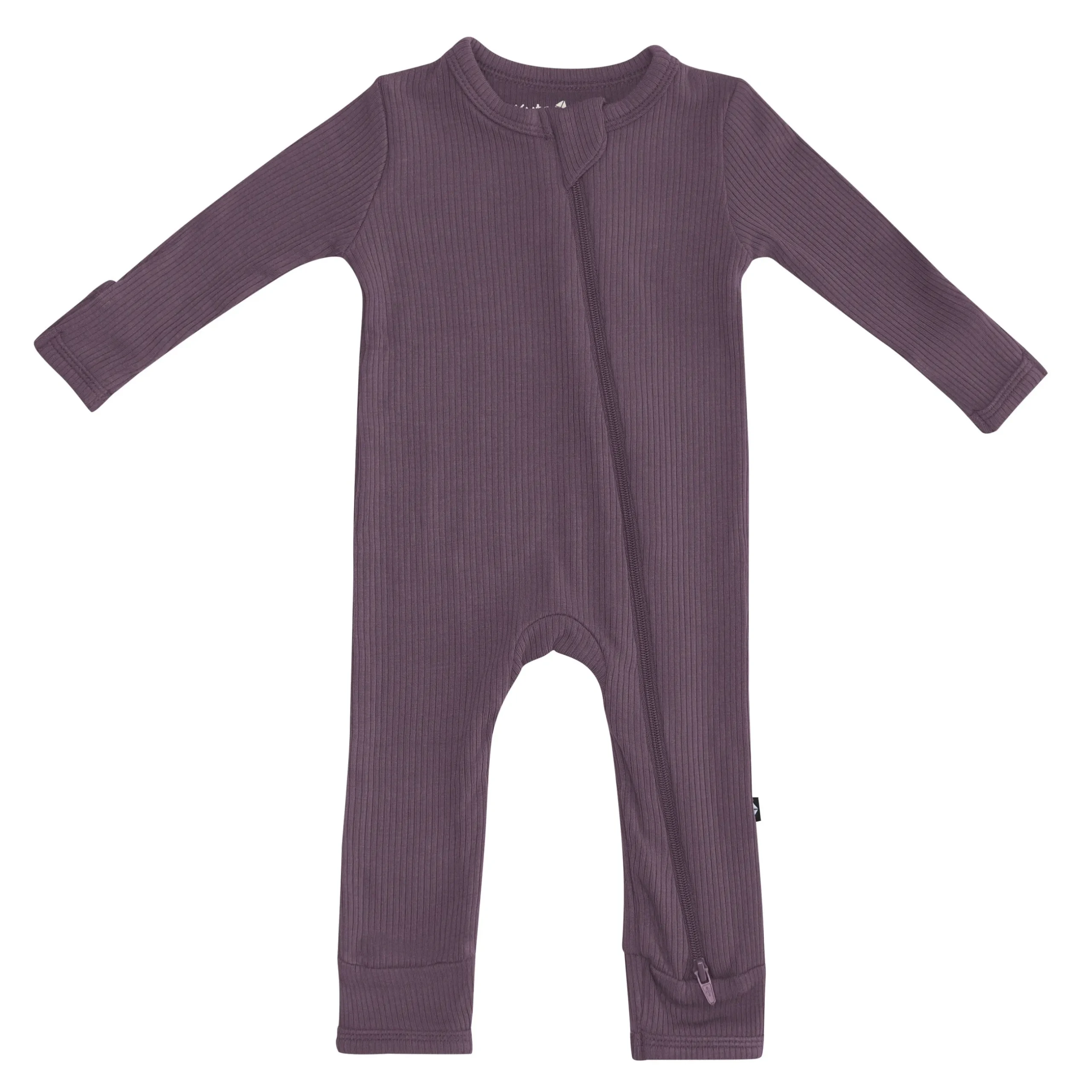 Clearance Kyte Baby Ribbed Zipper Romper in Currant