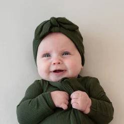 New Kyte Baby Ribbed Zipper Romper in Fir