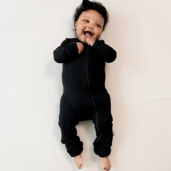 Online Kyte Baby Ribbed Zipper Romper in Midnight