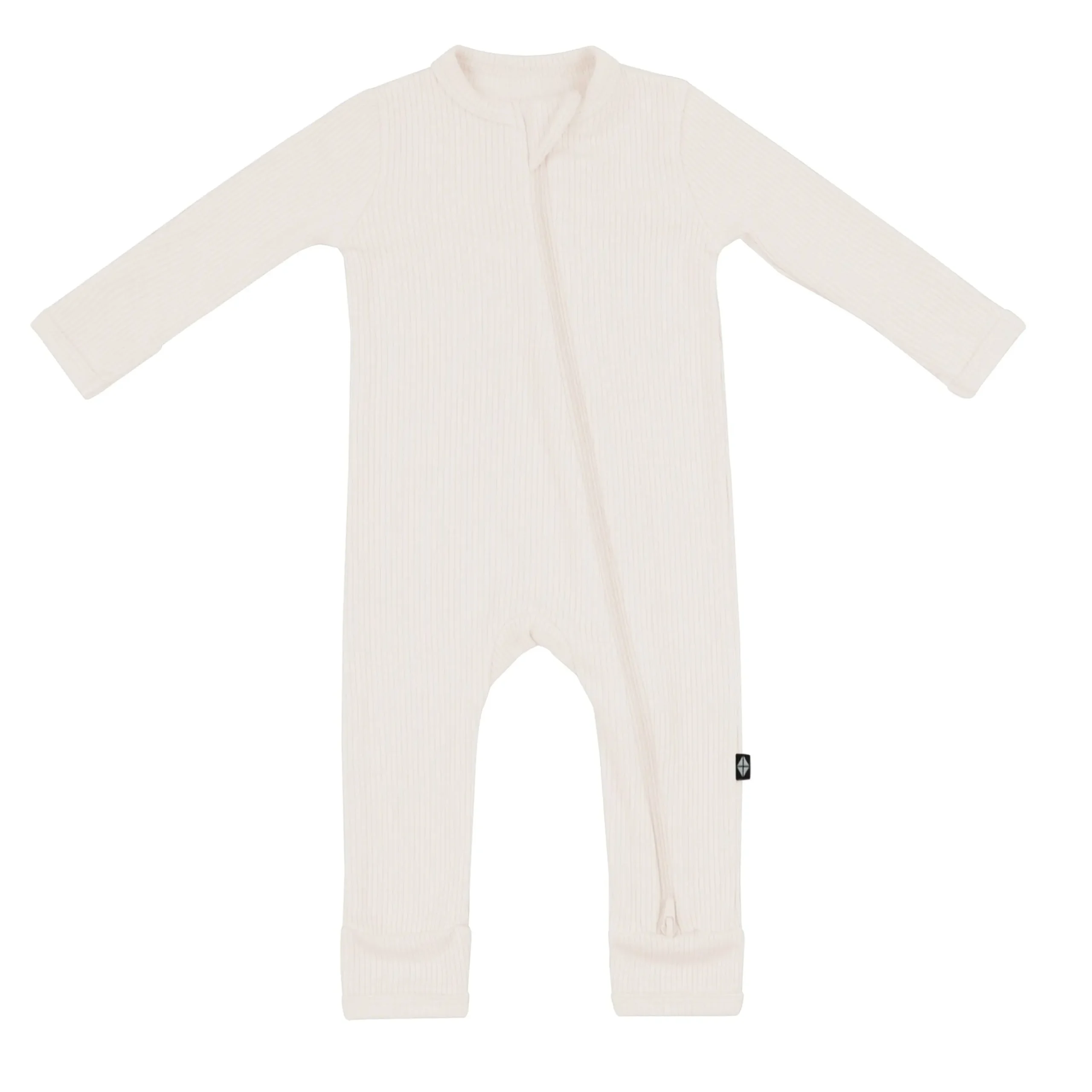 Outlet Kyte Baby Ribbed Zipper Romper in Oat