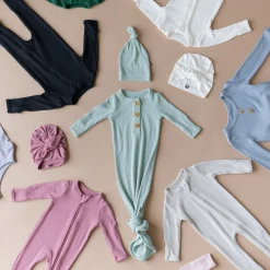 Outlet Kyte Baby Ribbed Zipper Romper in Oat
