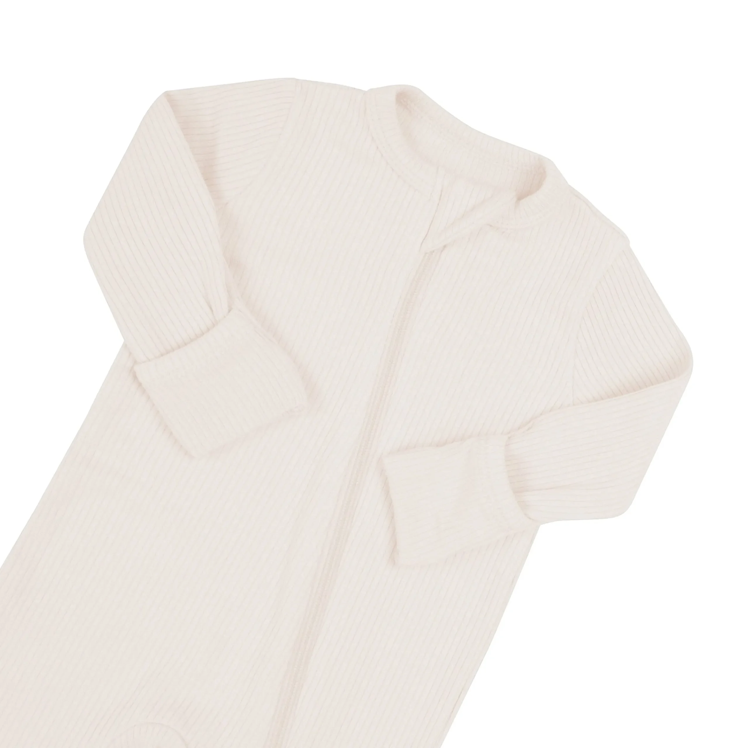 Outlet Kyte Baby Ribbed Zipper Romper in Oat