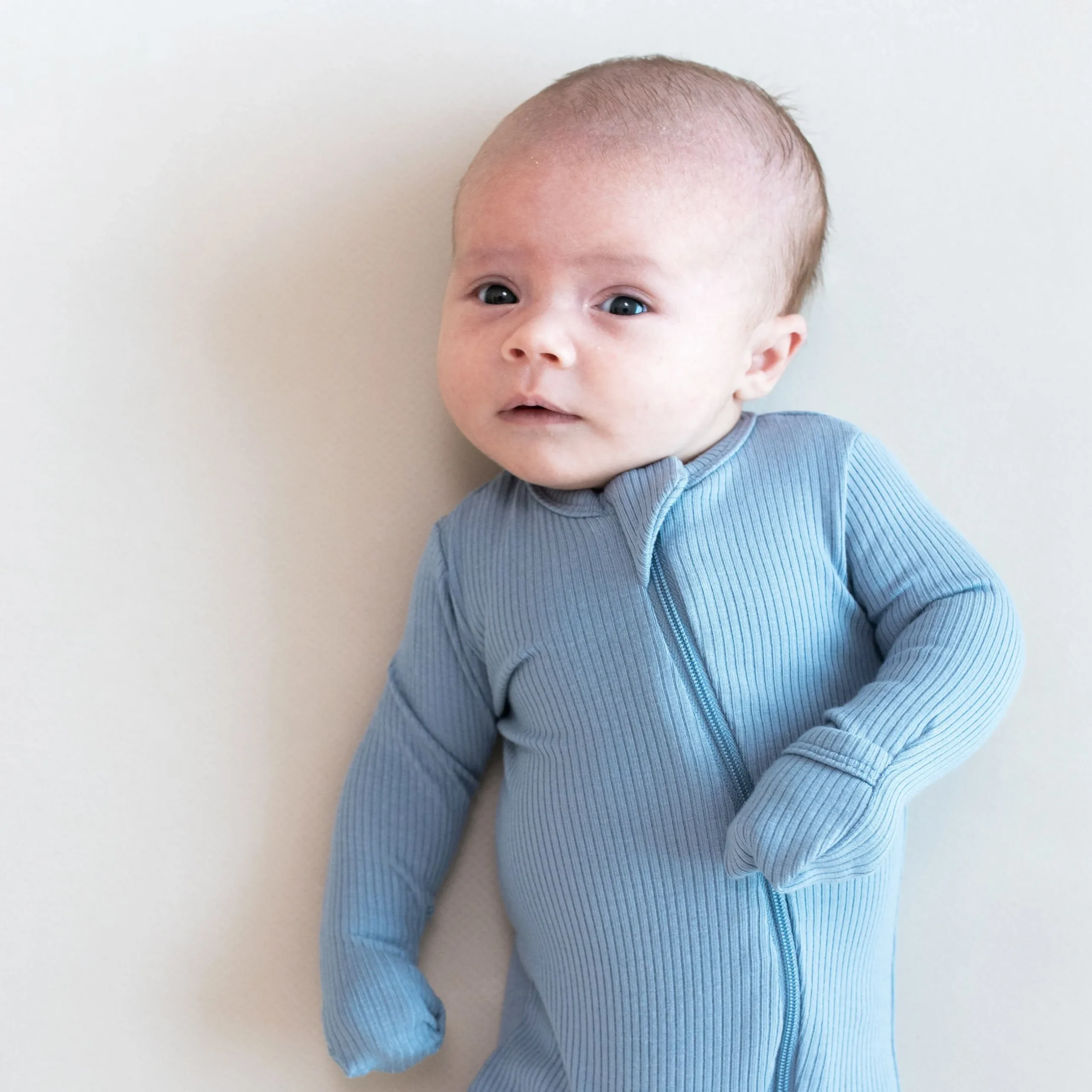 Sale Kyte Baby Ribbed Zipper Romper in Slate