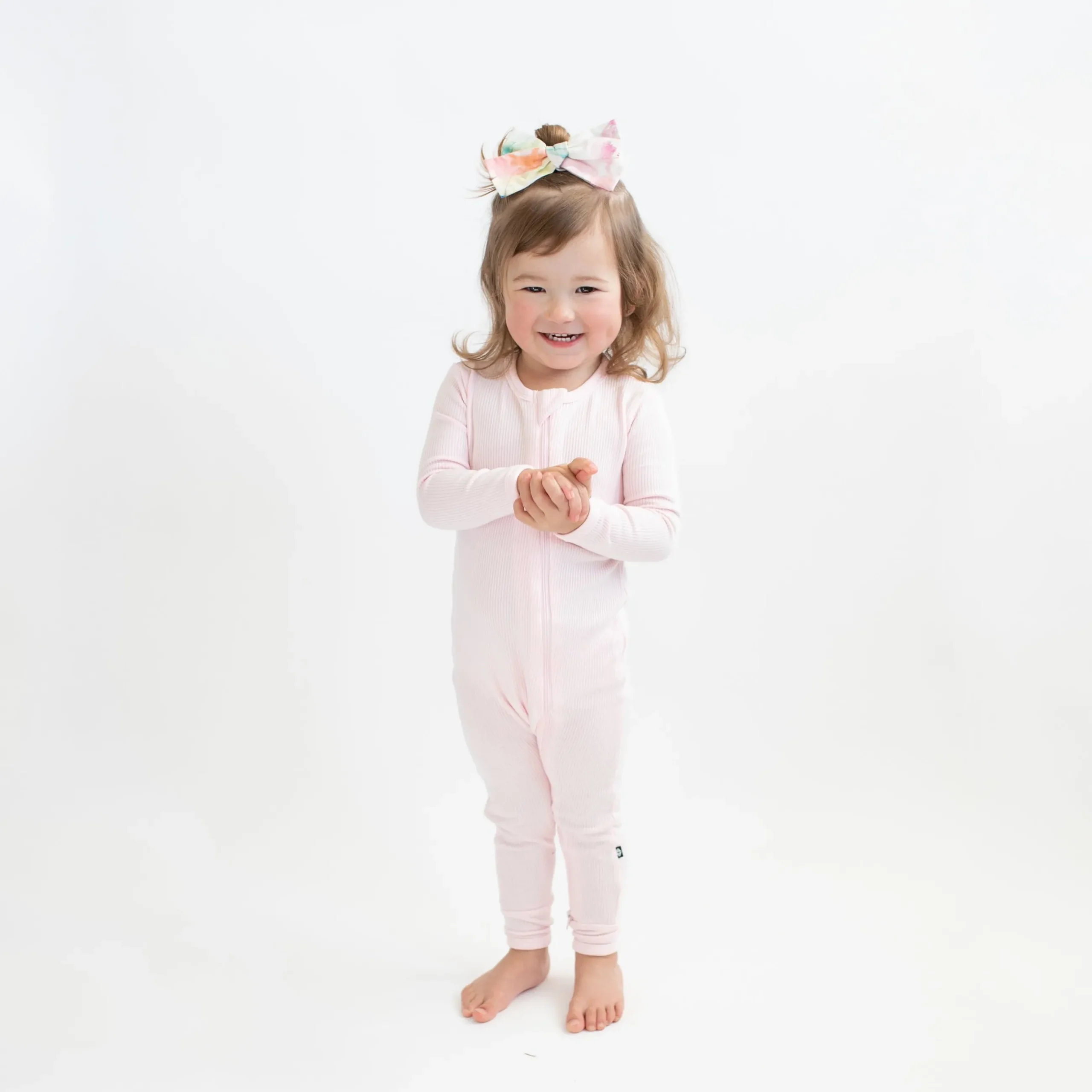 Outlet Kyte Baby Ribbed Zipper Romper in Sakura