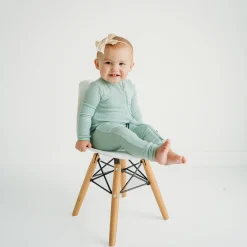 Discount Kyte Baby Ribbed Zipper Romper in Sage