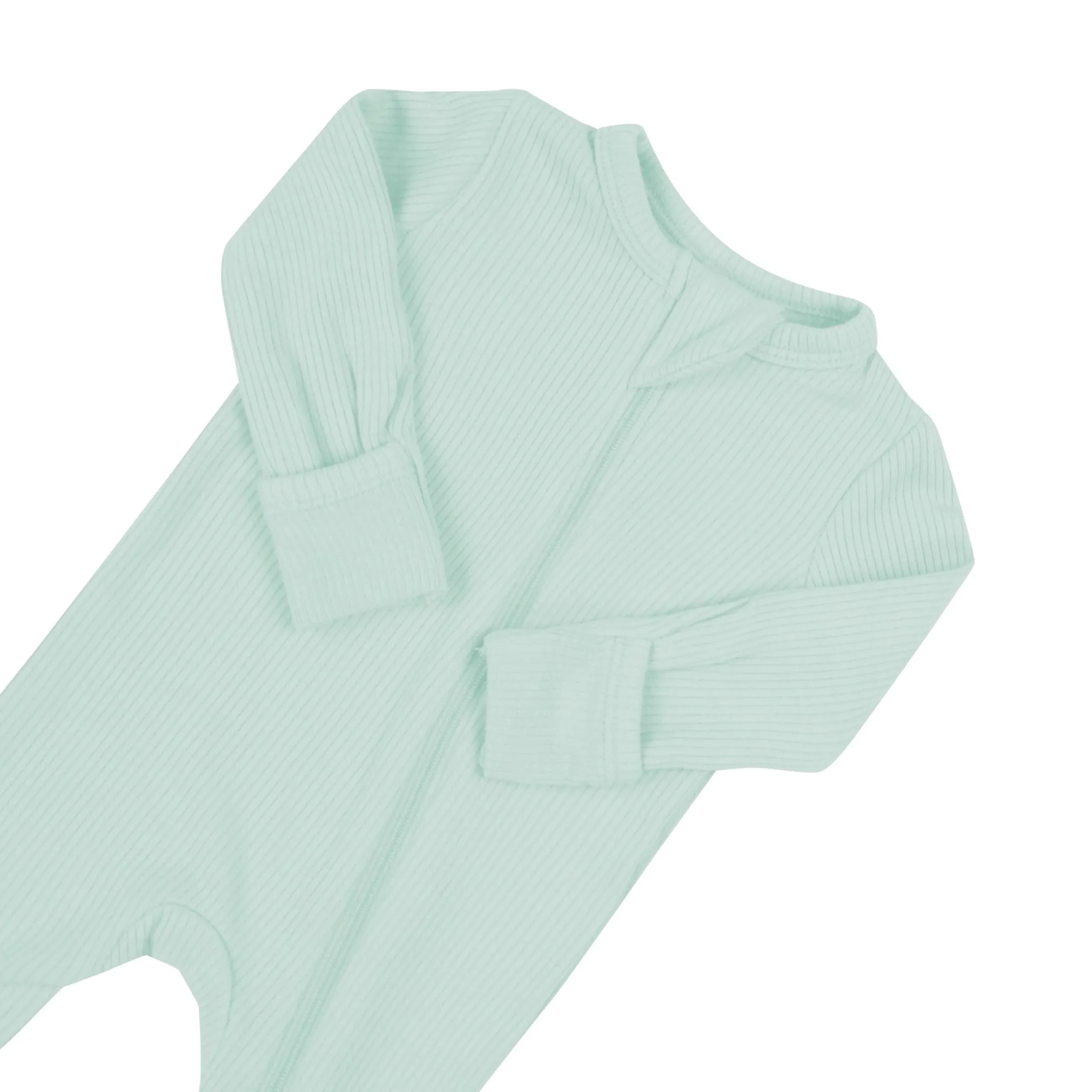 Discount Kyte Baby Ribbed Zipper Romper in Sage