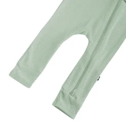Clearance Kyte Baby Ribbed Zipper Romper in Thyme
