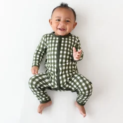 Discount Kyte Baby Romper in Gingham Fir