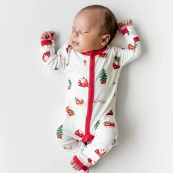 Outlet Kyte Baby Romper in Santa Sleigh