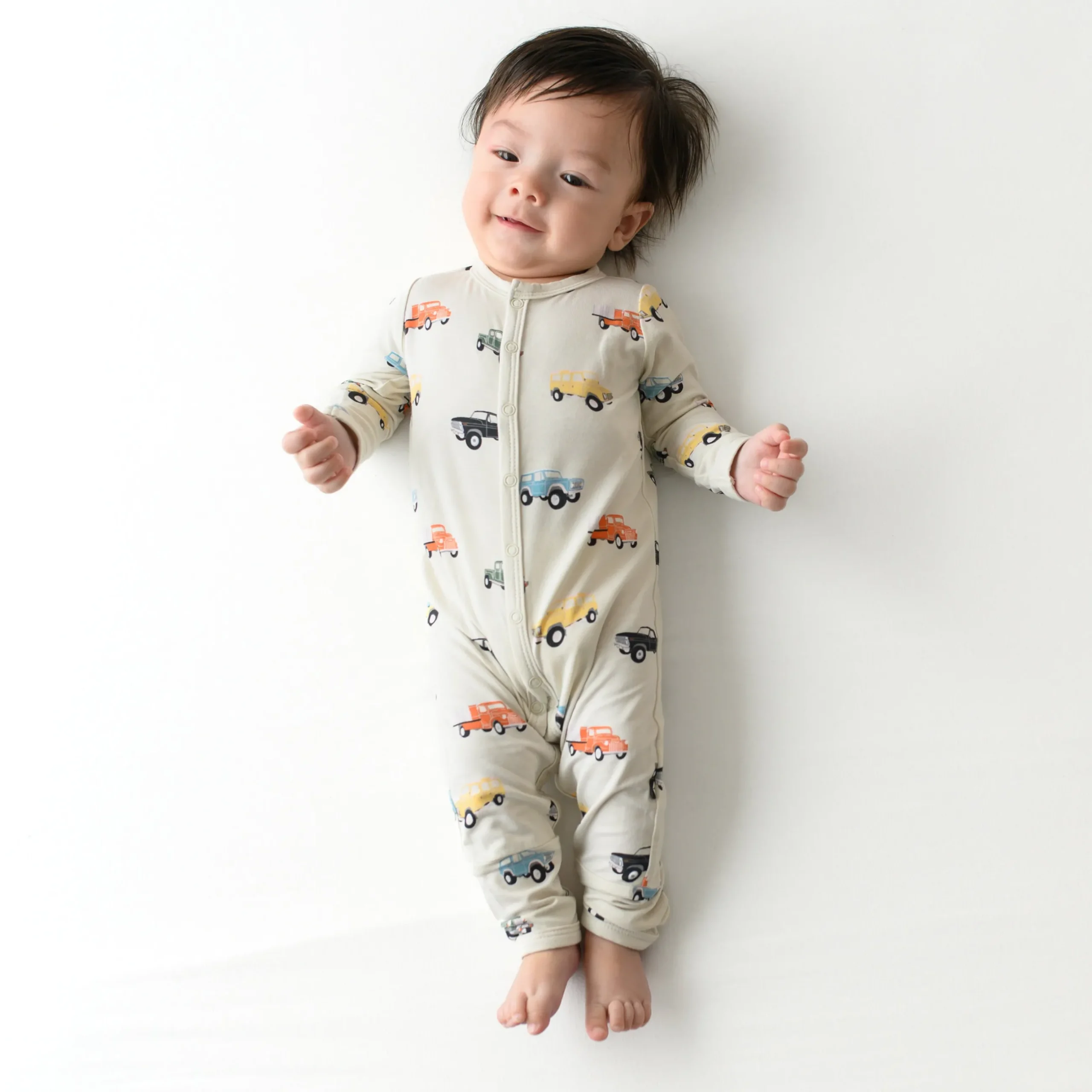 Best Kyte Baby Romper in Vintage Truck