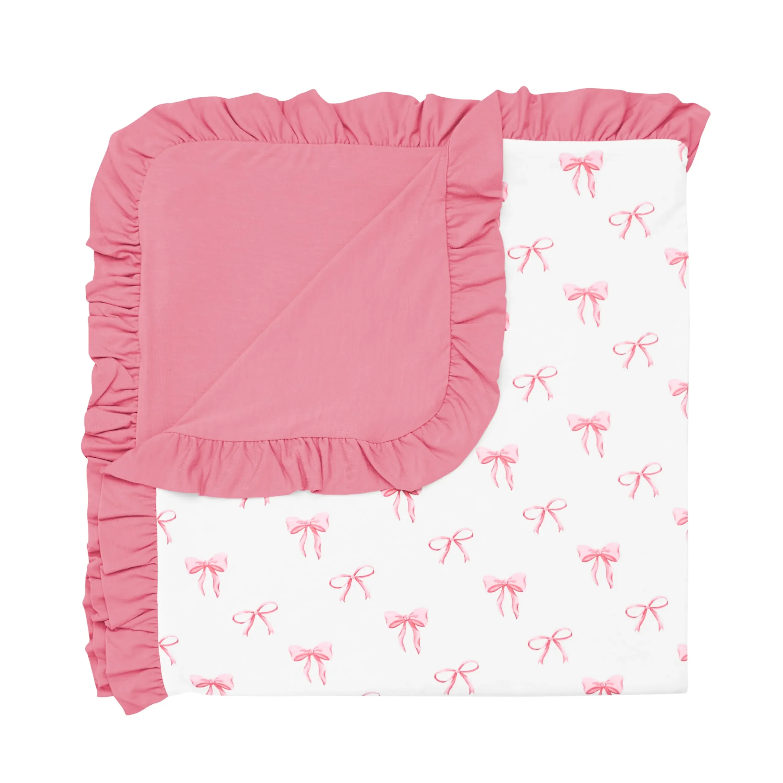 Clearance Kyte Baby Ruffle Baby Blanket in 0.5 Bow