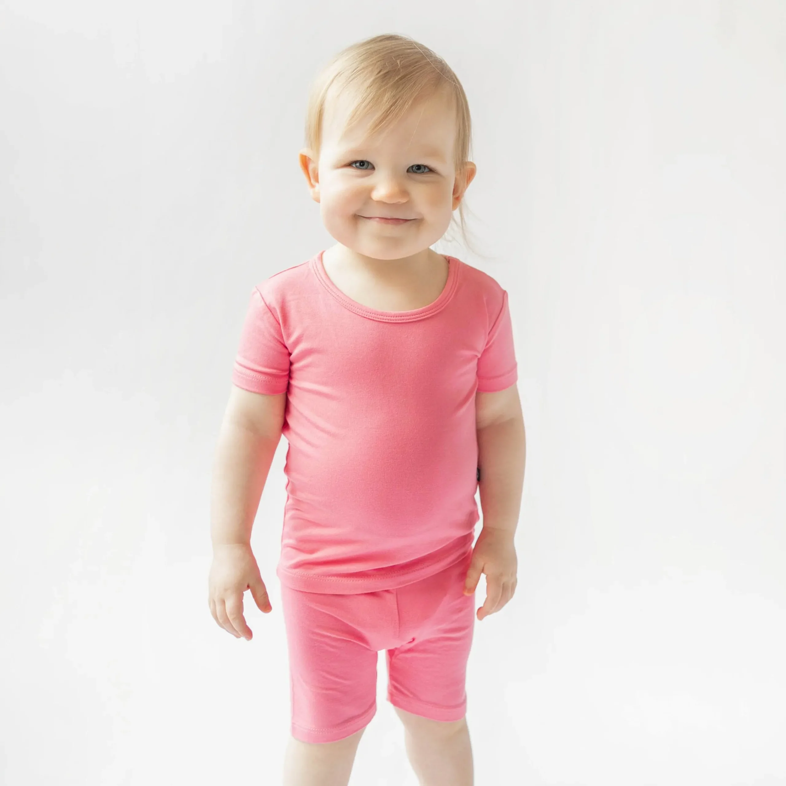 Hot Kyte Baby Short Sleeve Pajamas in Guava