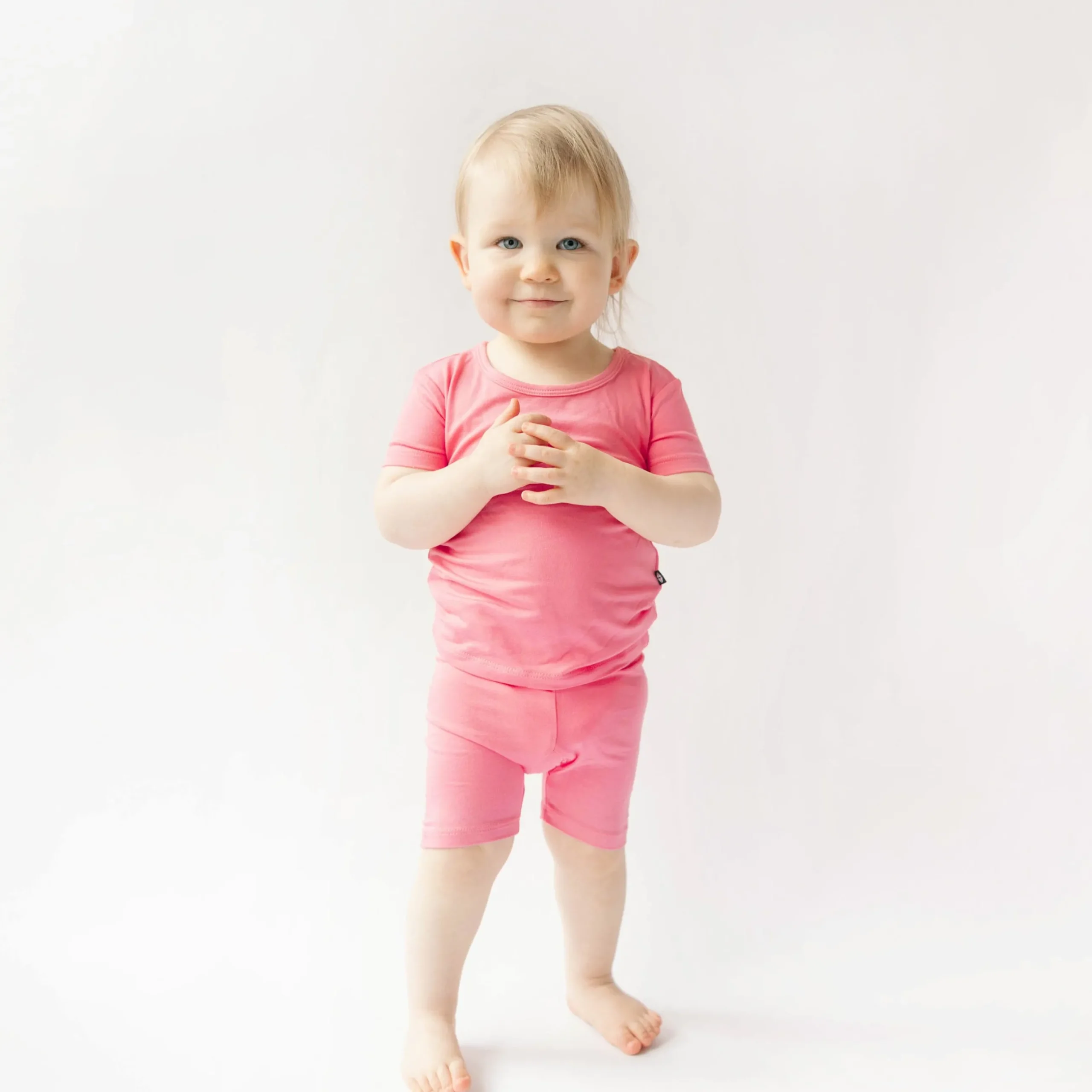 Hot Kyte Baby Short Sleeve Pajamas in Guava