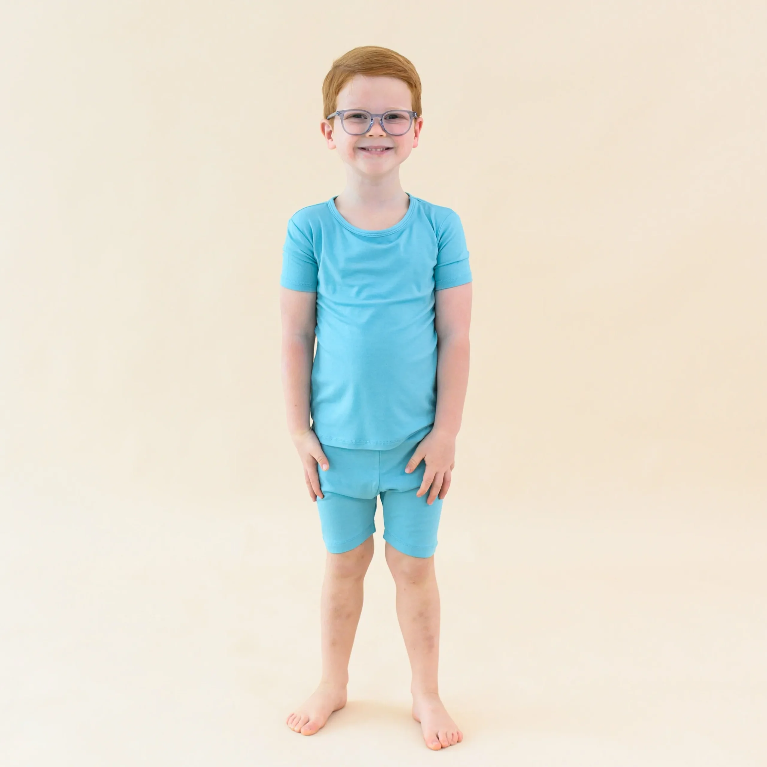 Hot Kyte Baby Short Sleeve Pajamas in Makai