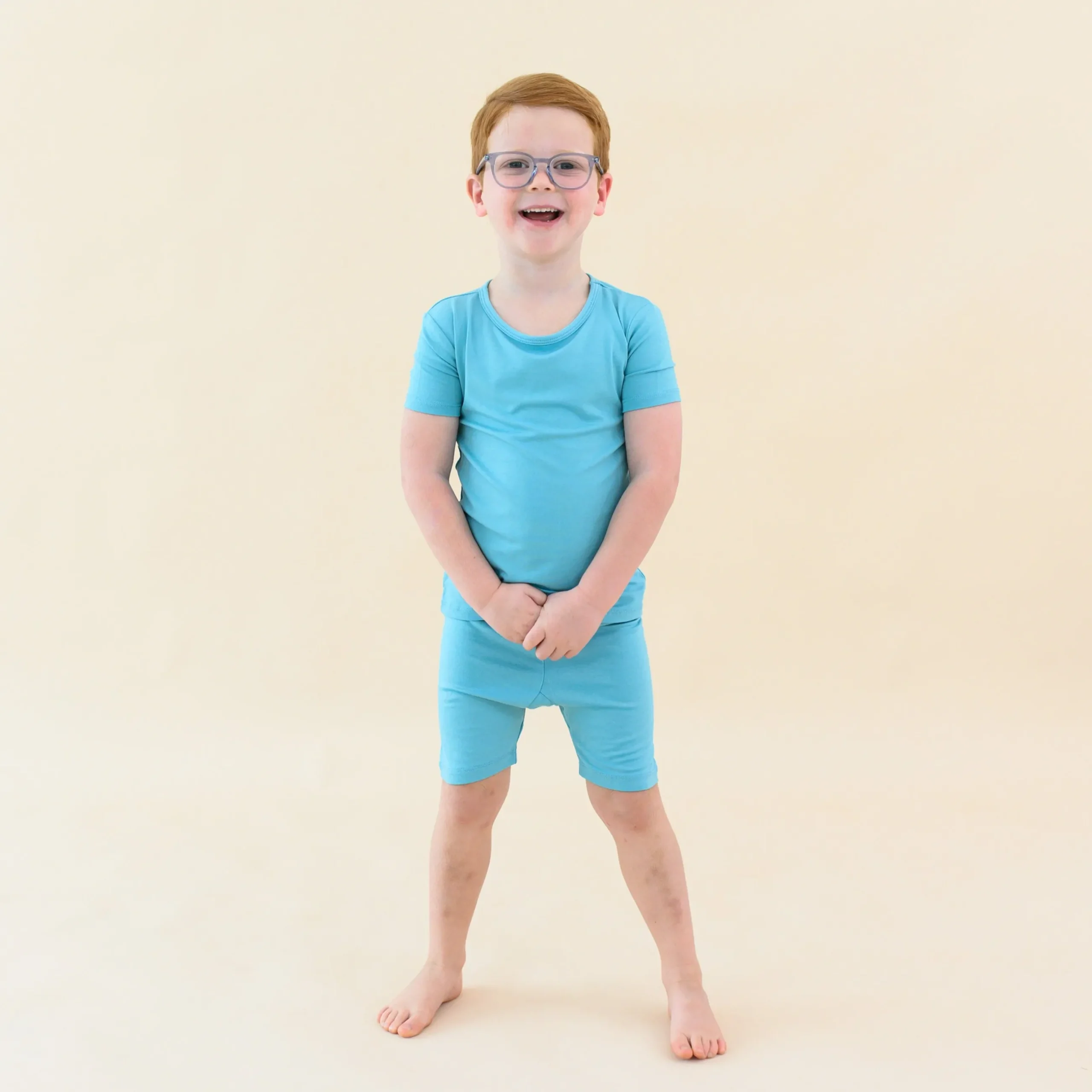 Hot Kyte Baby Short Sleeve Pajamas in Makai