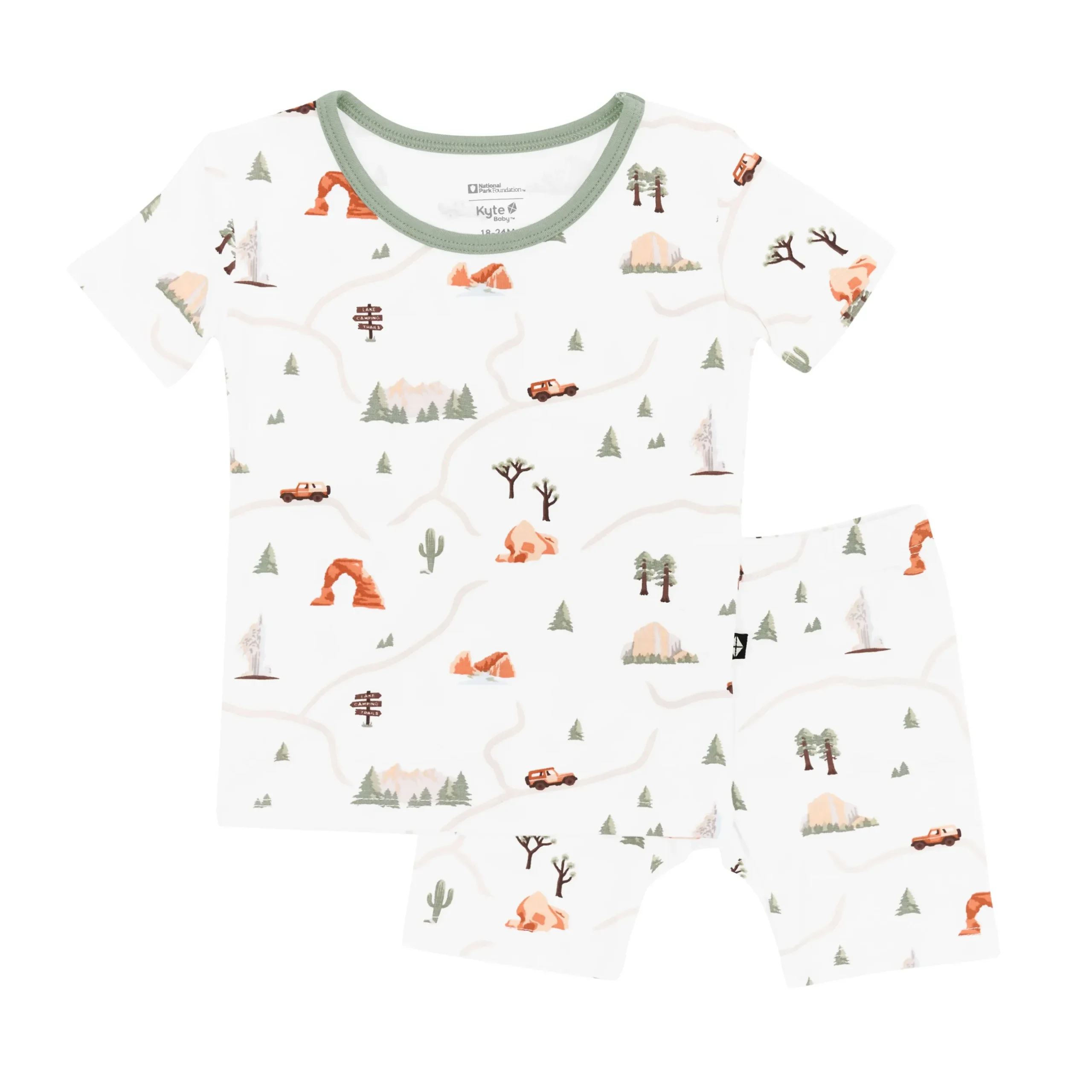 Kyte Baby Short Sleeve Pajamas in Road Trip