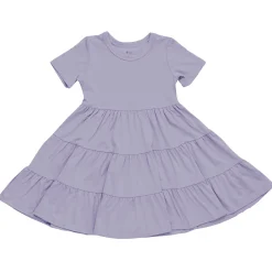 Best Kyte Baby Short Sleeve Tiered Dress in Taro