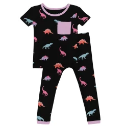 New Kyte Baby Short Sleeve with Pants Pajamas in Midnight Roar