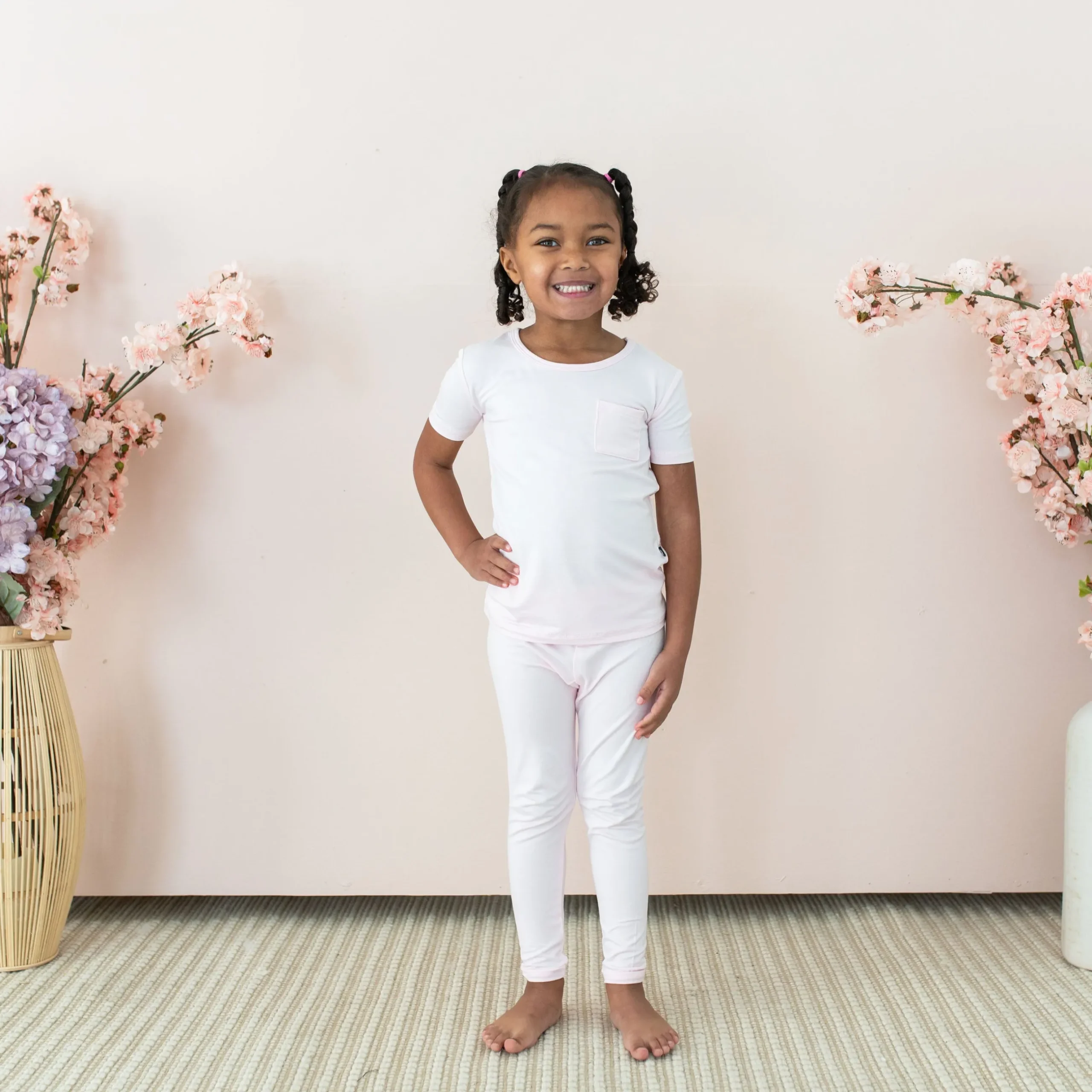 Online Kyte Baby Short Sleeve with Pants Pajamas in Sakura
