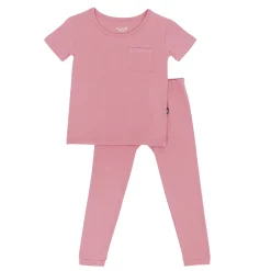 New Kyte Baby Short Sleeve with Pants Pajamas in Apple Blossom