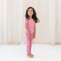 New Kyte Baby Short Sleeve with Pants Pajamas in Apple Blossom