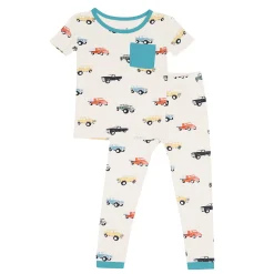 Sale Kyte Baby Short Sleeve with Pants Pajamas in Vintage Truck