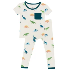 Discount Kyte Baby Short Sleeve with Pants Pajamas in Ecru Roar