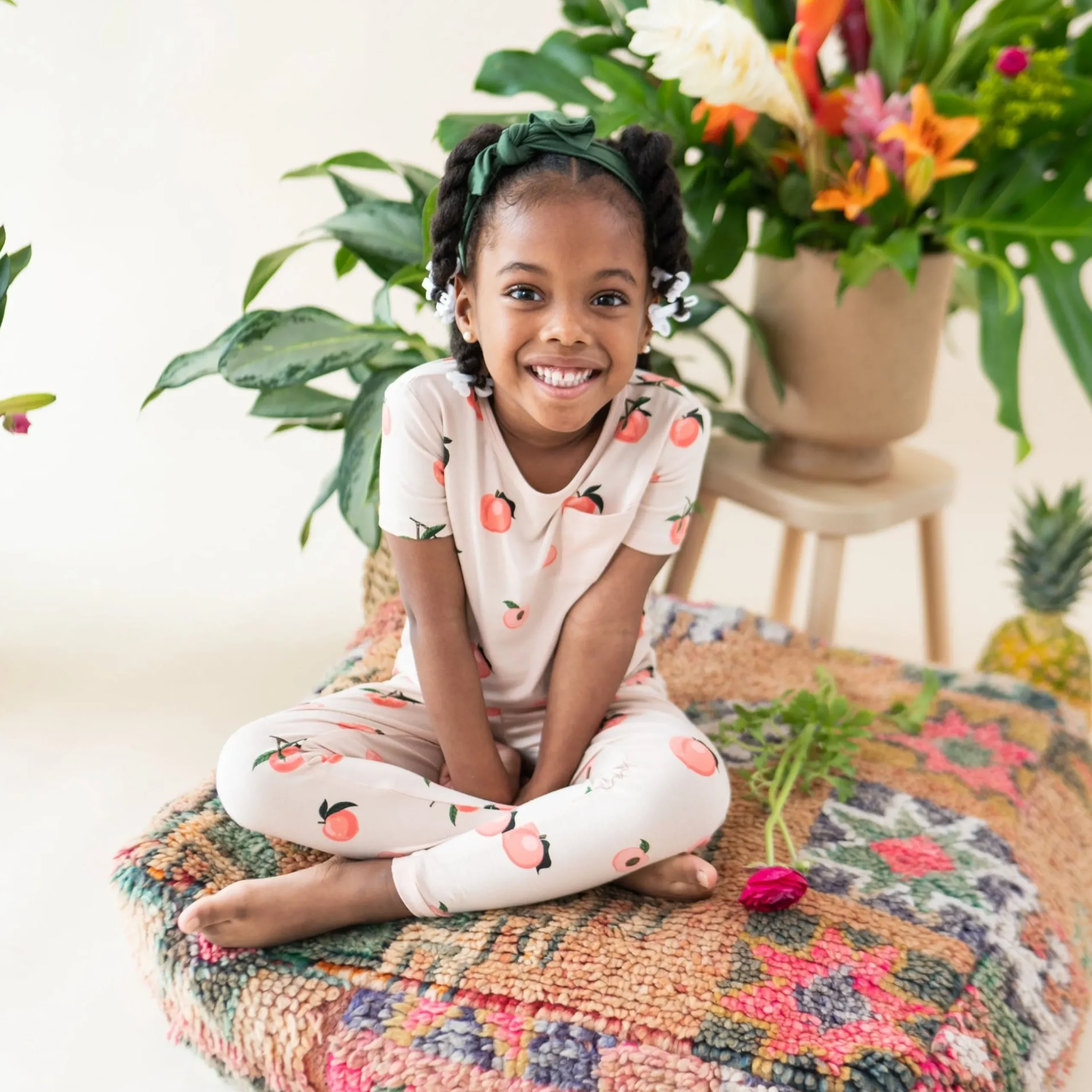 Best Kyte Baby Short Sleeve with Pants Pajamas in Peach