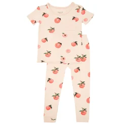 Best Kyte Baby Short Sleeve with Pants Pajamas in Peach