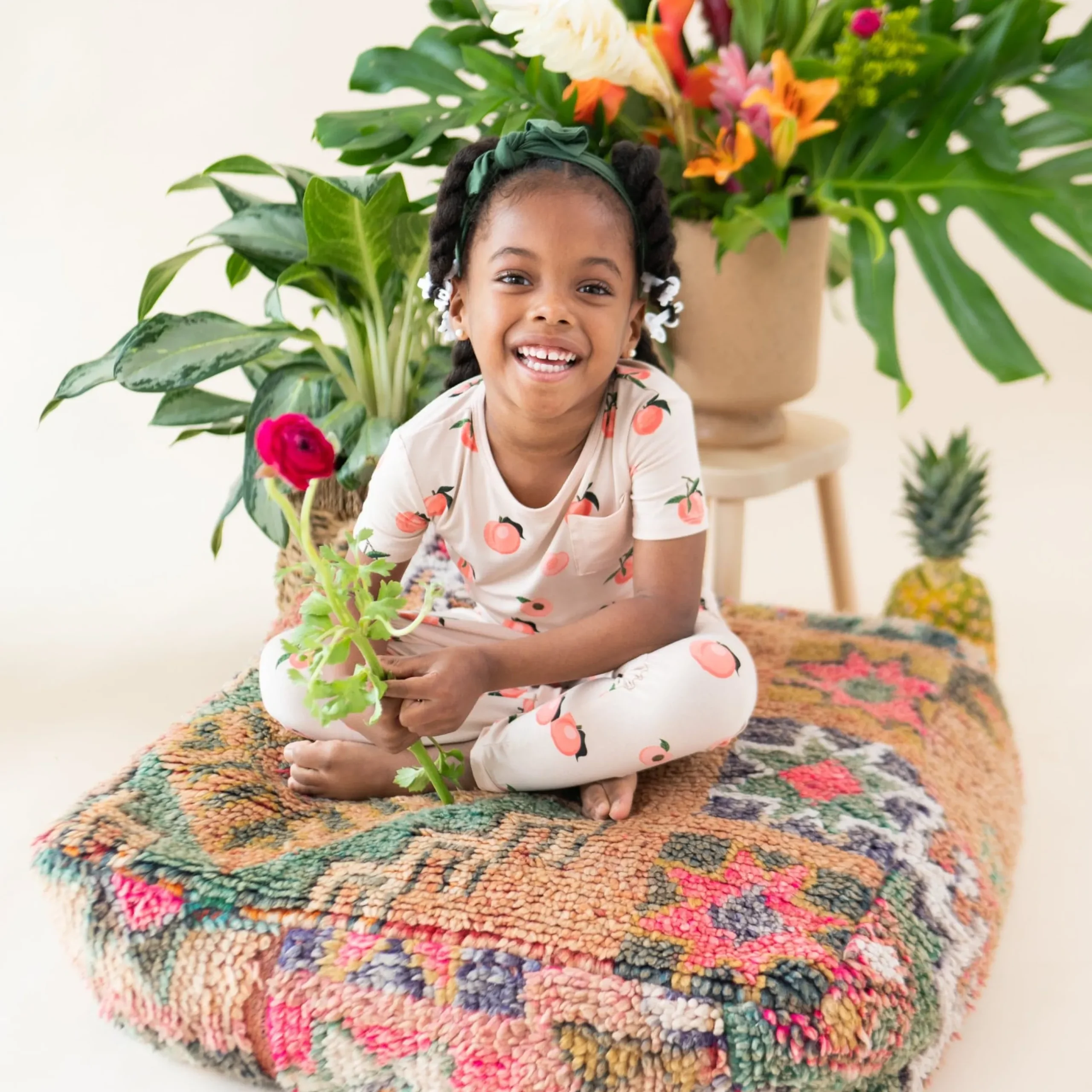 Best Kyte Baby Short Sleeve with Pants Pajamas in Peach