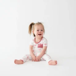 Kyte Baby Short Sleeve with Pants Pajamas in Bow