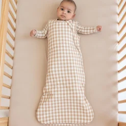 New Kyte Baby Sleep Bag in 1.0 Gingham Bisque