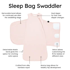 Clearance Kyte Baby Sleep Bag Swaddler in 1.0 Blush