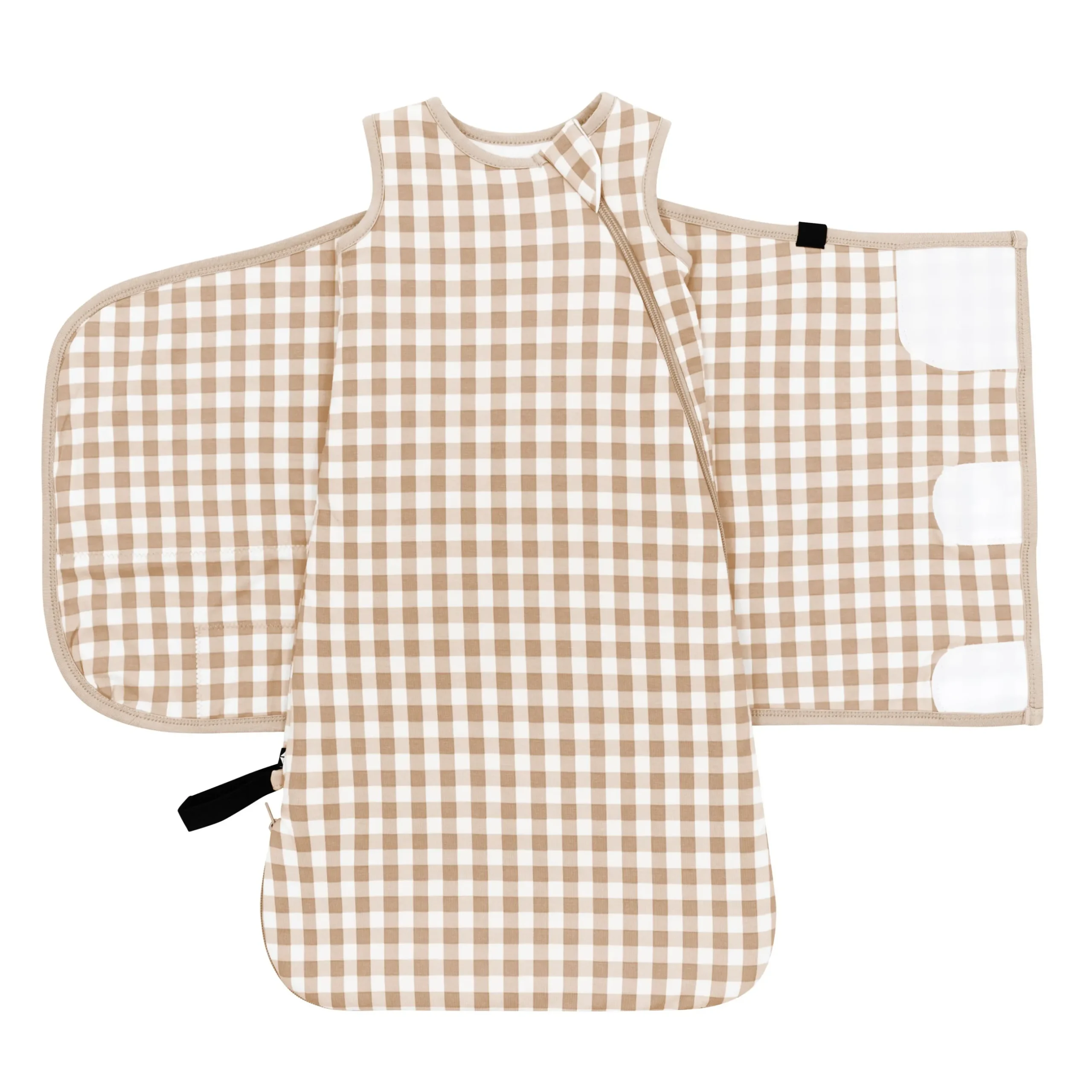 Hot Kyte Baby Sleep Bag Swaddler in 1.0 Gingham Bisque
