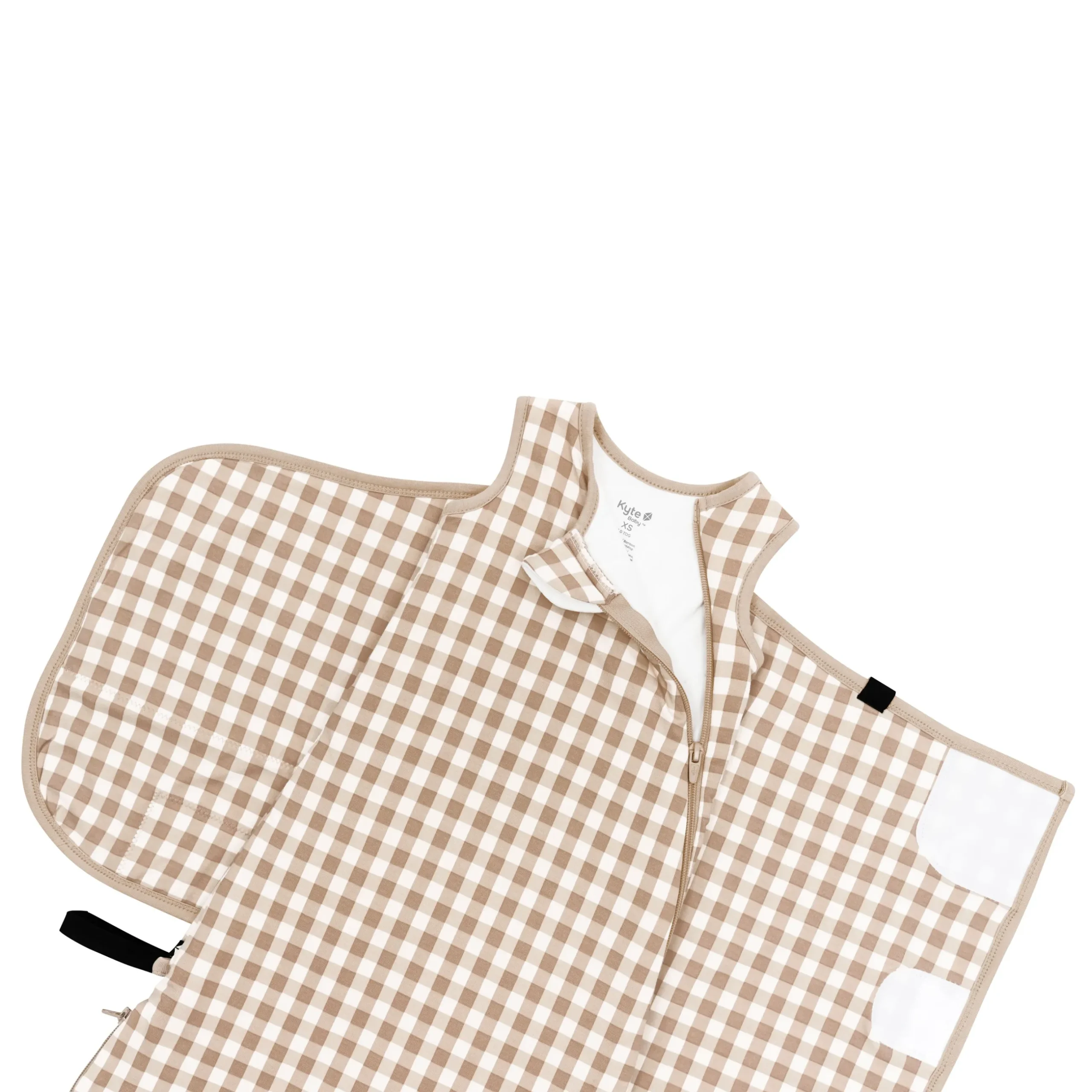 Hot Kyte Baby Sleep Bag Swaddler in 1.0 Gingham Bisque