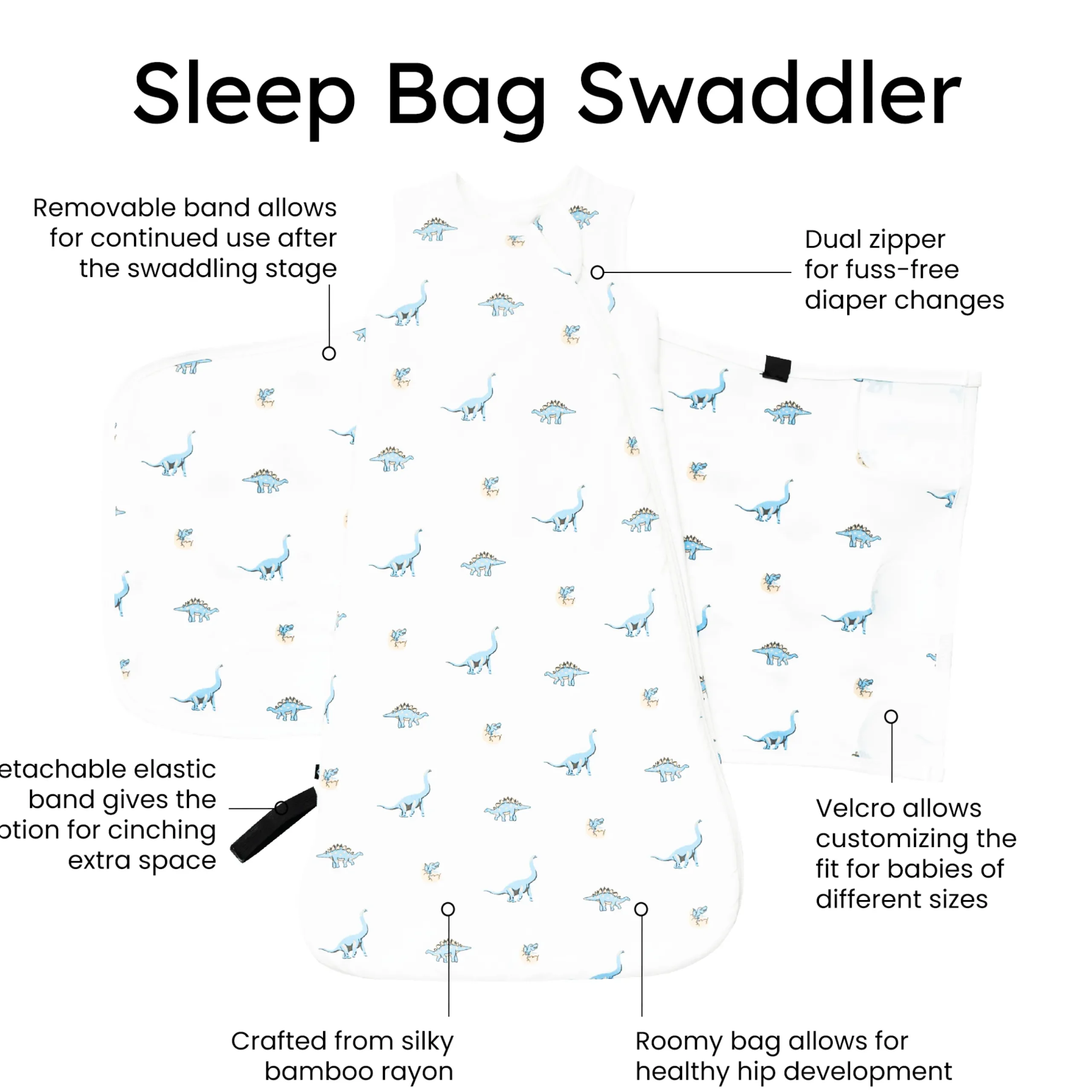 Clearance Kyte Baby Sleep Bag Swaddler in 1.0 Jurassic