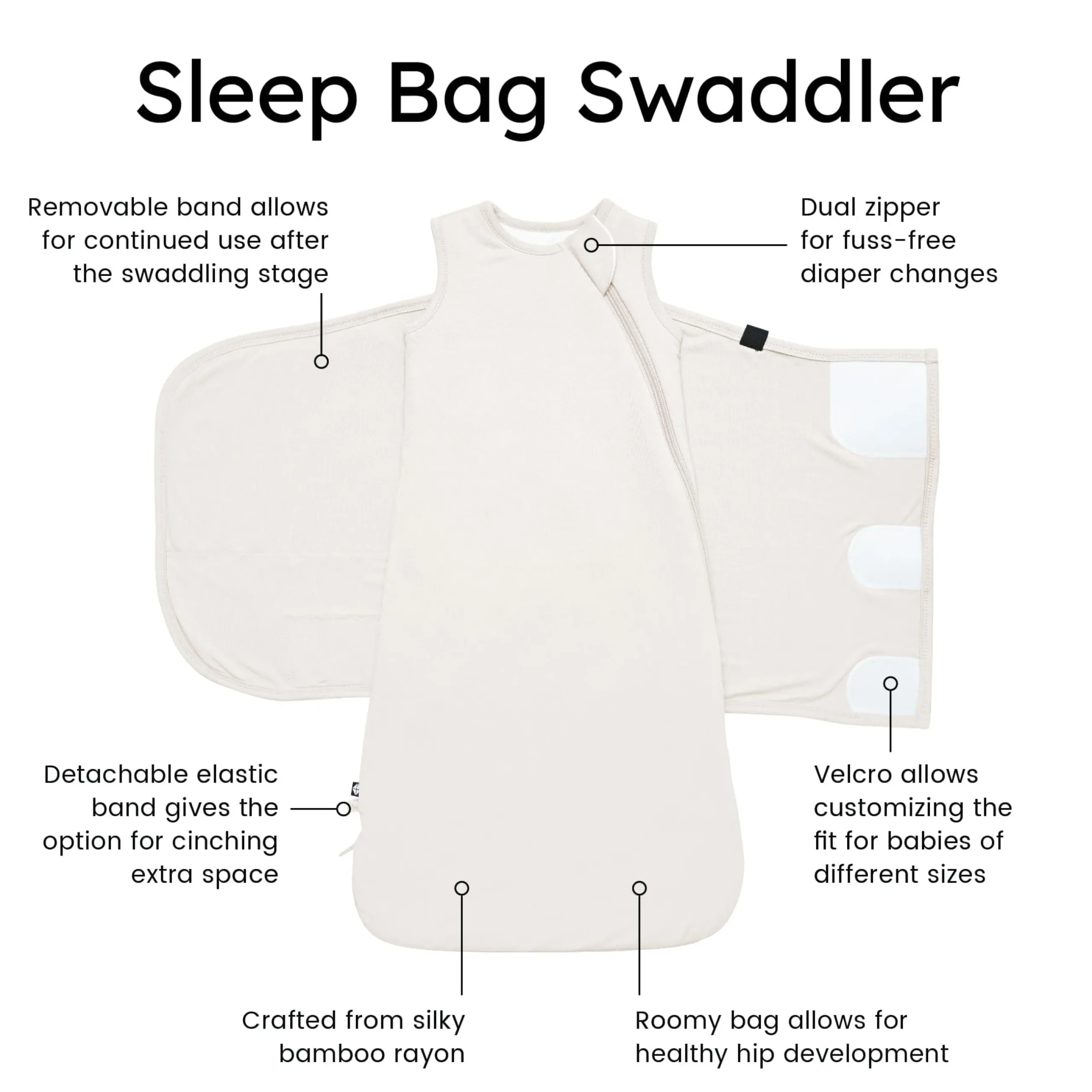 Kyte Baby Sleep Bag Swaddler in 1.0 Oat