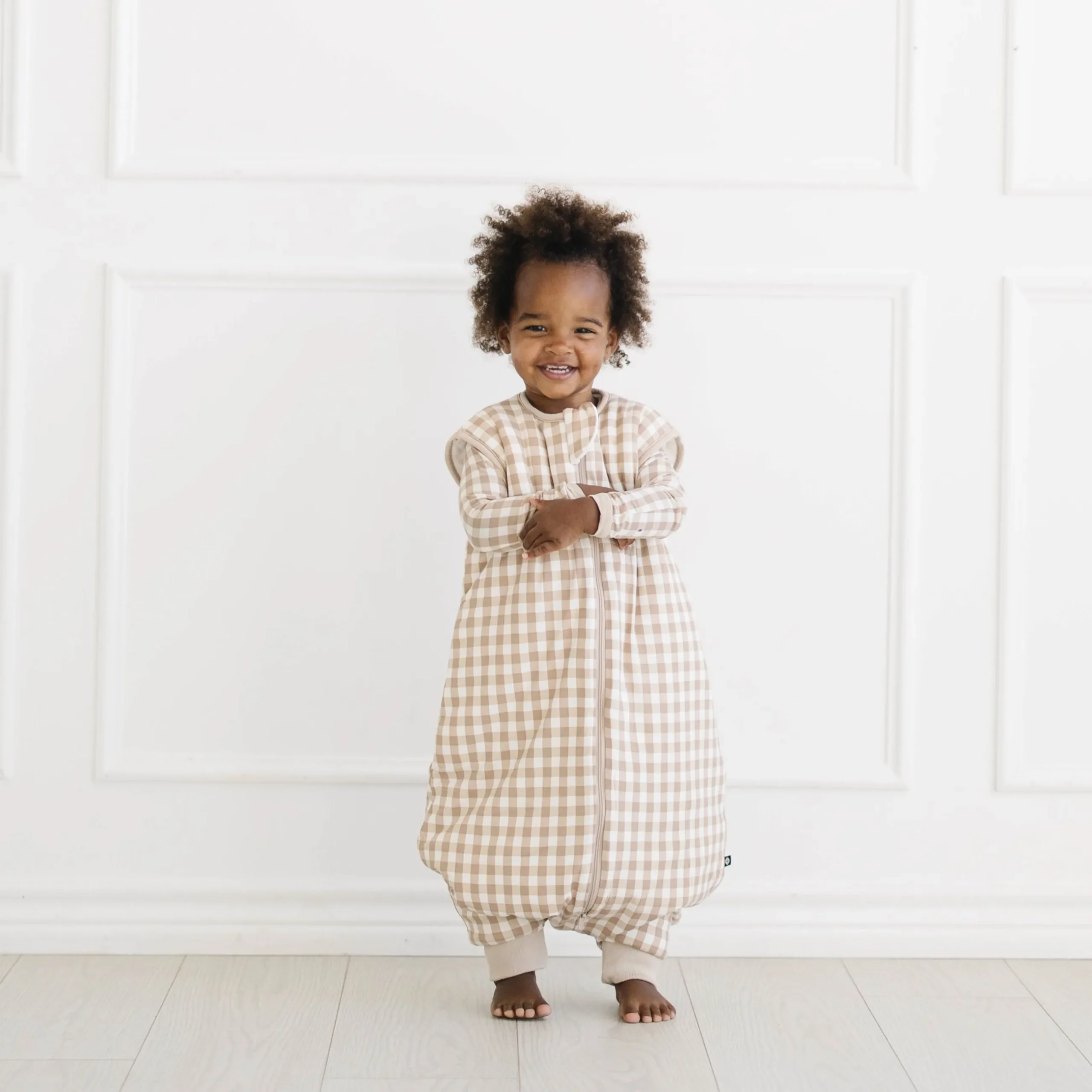 Kyte Baby Sleep Bag Walker in 2.5 Gingham Bisque