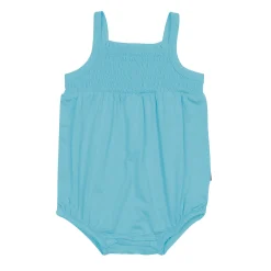 Hot Kyte Baby Smocked Bubble Romper in Makai