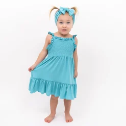 Clearance Kyte Baby Smocked Dress in Makai