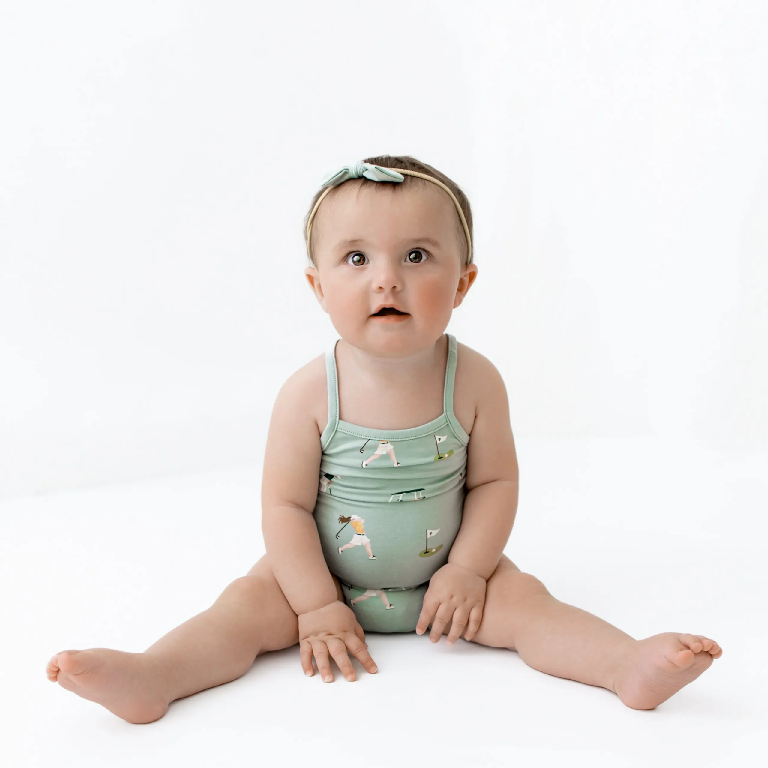 Best Kyte Baby Spaghetti Strap Leotard in Golf