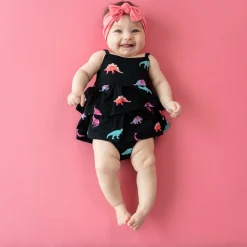Discount Kyte Baby Spaghetti Strap Ruffle Romper in Midnight Roar