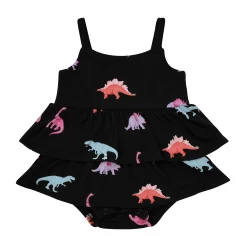 Discount Kyte Baby Spaghetti Strap Ruffle Romper in Midnight Roar