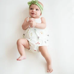 Clearance Kyte Baby Spaghetti Strap Ruffle Romper in Wildflower