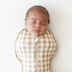 Best Kyte Baby Swaddle Bag in 0.5 Gingham Bisque