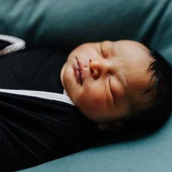 Sale Kyte Baby Swaddle Blanket in Midnight with Cloud Trim