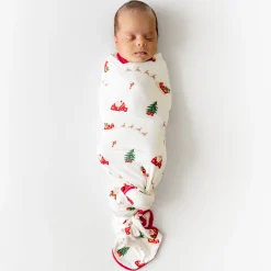 Clearance Kyte Baby Swaddle Blanket in Santa Sleigh