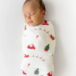 Clearance Kyte Baby Swaddle Blanket in Santa Sleigh