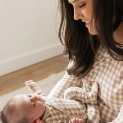 New Kyte Baby Take Me Home Set with Cap in Gingham Bisque