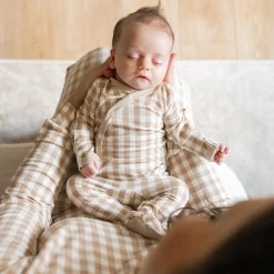 New Kyte Baby Take Me Home Set with Cap in Gingham Bisque